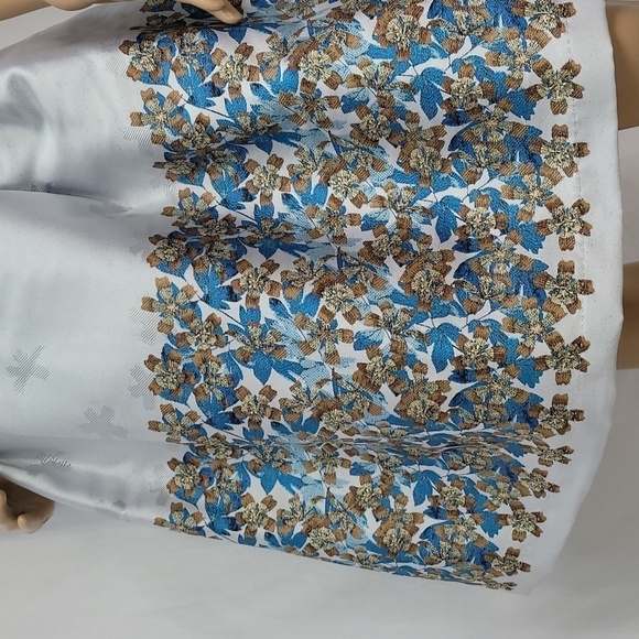 𝅺Max Studio Jacquard Artic Blue Cocktail Dress - Picture 10 of 17